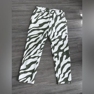 Shein Zebra Green Pants